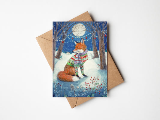 Fox Wearing a Christmas Jumper