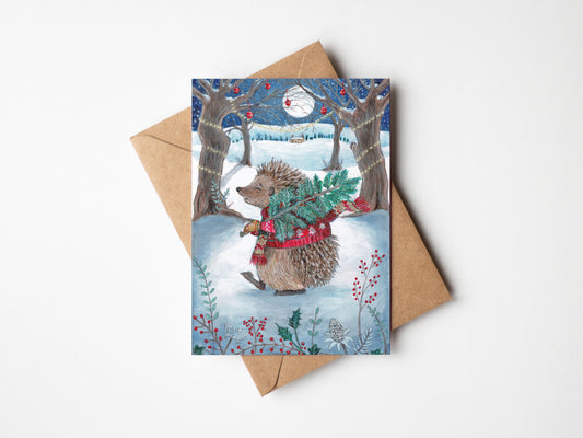 Hedgehog wearing a Christmas Jumper