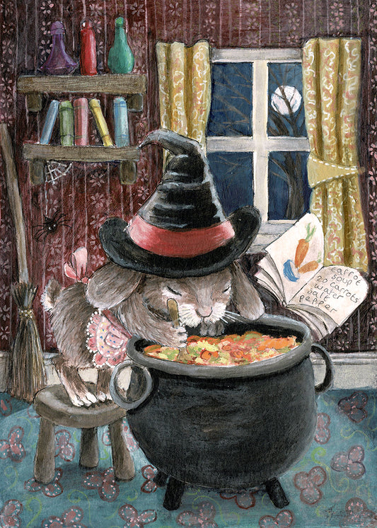 Flossie Makes Soup Acrylic Painting